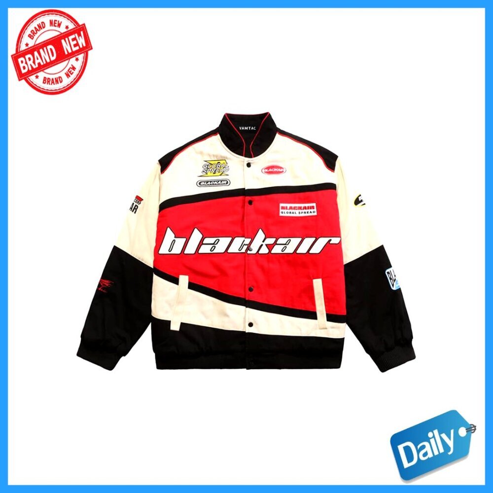 Varsity Bomber Jacket Vintage Racing Streetwear Oversized Y2K Retro Classic Fit